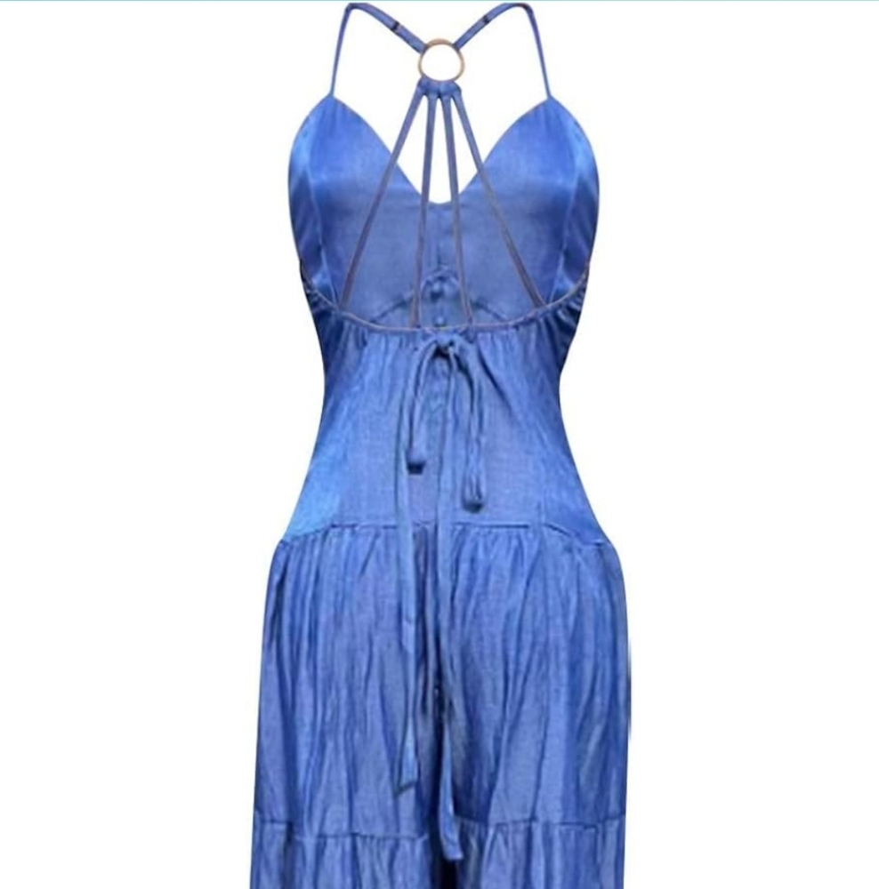Blue Sleeveless Jumpsuit